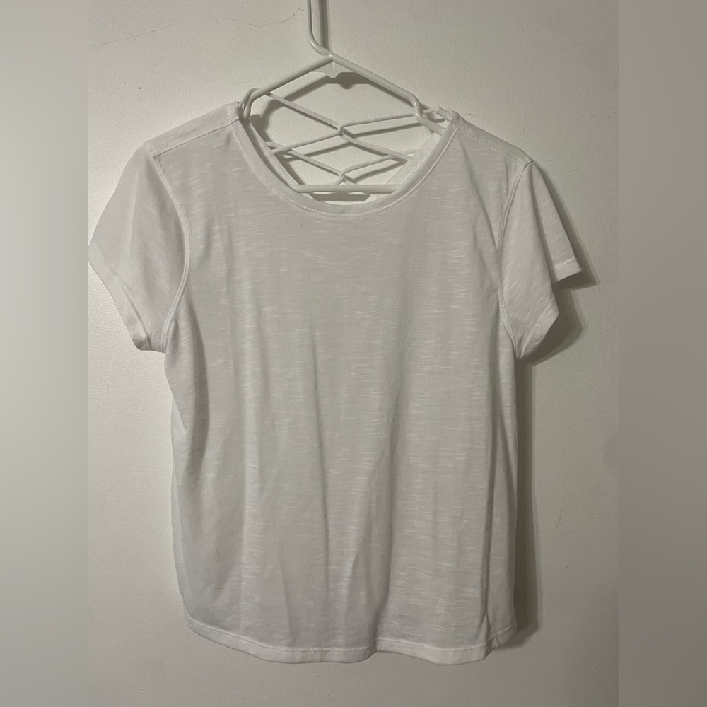 Large White Crossback workout Tshirt
